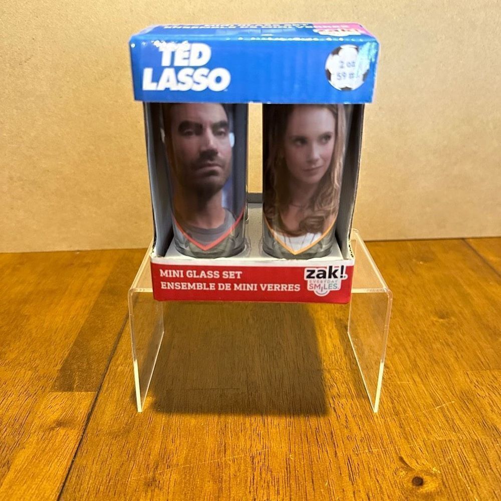 Ted Lasso Apple TV Mini Shot Glass 4 Piece Set 2oz each New in box Zak!